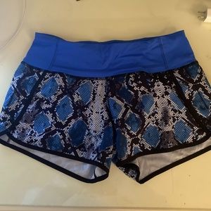 Blue Patterned Lululemon Shorts